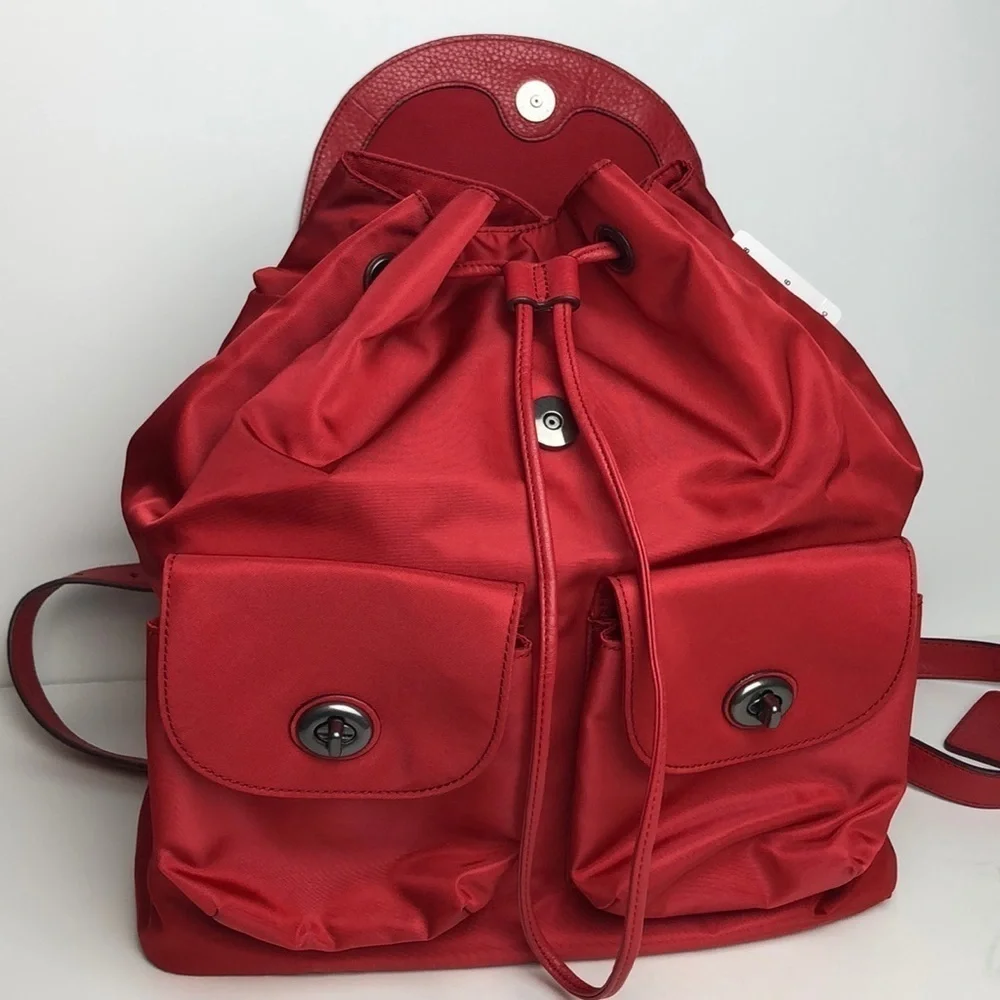 NEW Coach New York Red Nylon Backpack 58814